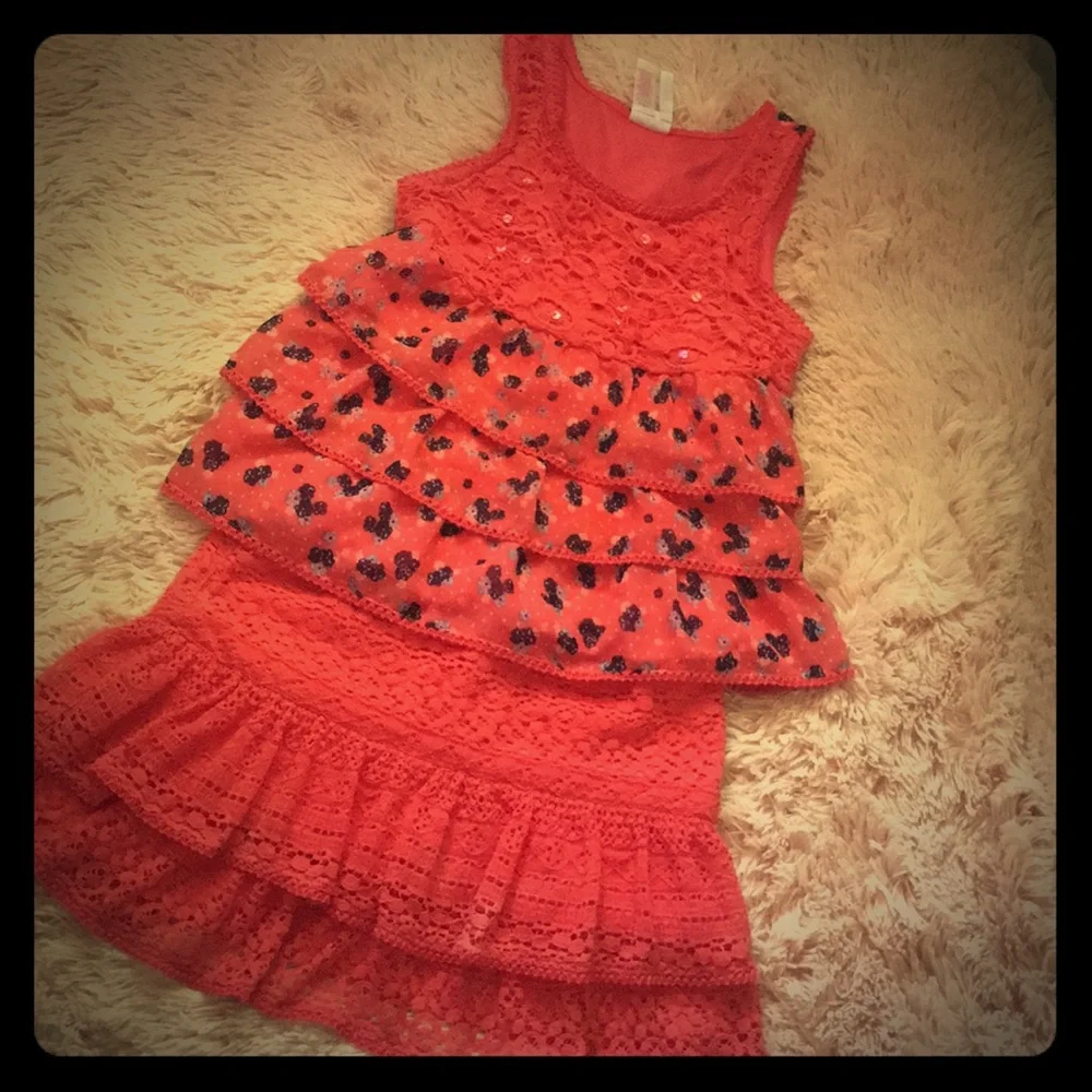 Justice Girl’s Tiered Skort and Sleeveless Babydoll Summertime Top Outfit